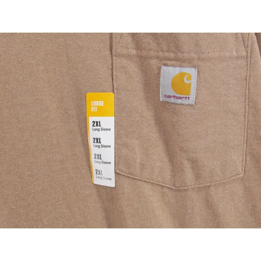 NWT Carhartt Heavyweight Shirt Mens 2XL XXL Long Sleeve Deer Graphic Light Brown